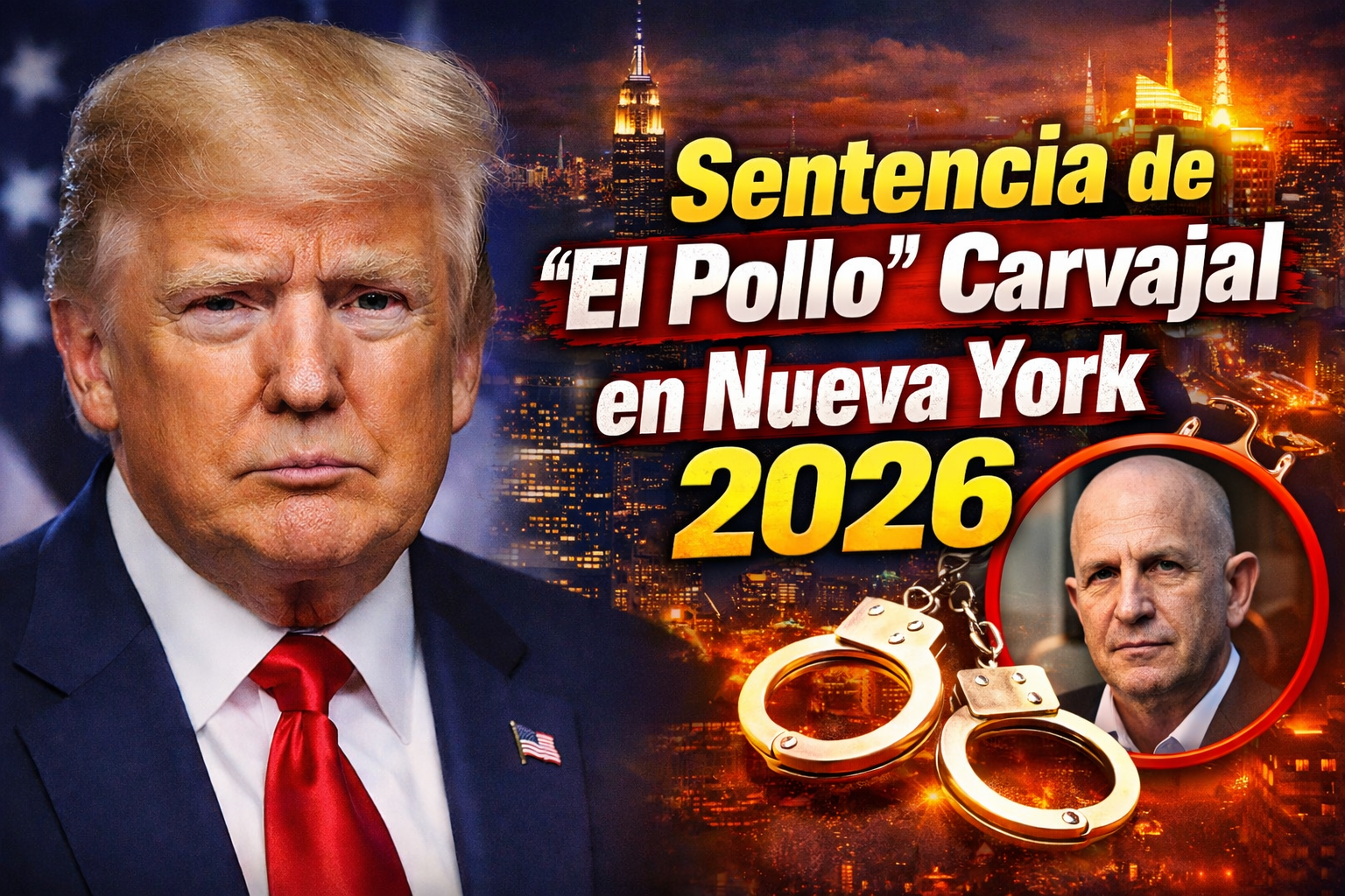 Sentencia de “El Pollo” Carvajal en Nueva York 2026 enfrenta cadena perpetua por narcotráfico