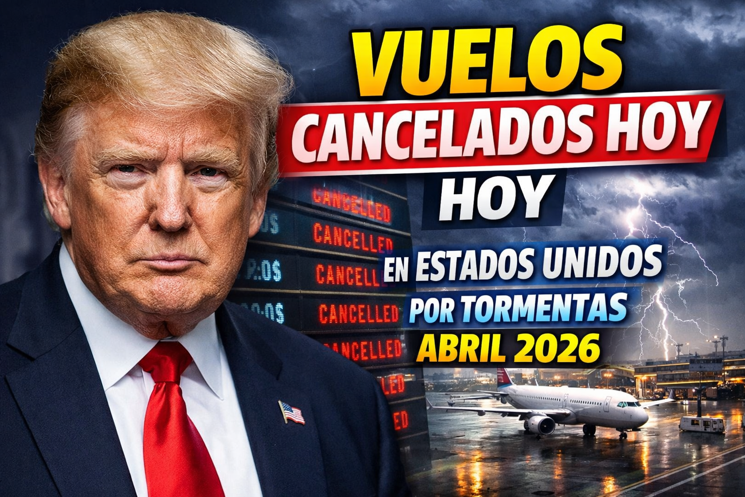 Vuelos cancelados por tormentas en abril